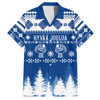 Finland Christmas Hannunvaakuna Tattoo Family Matching Short Sleeve Bodycon Dress and Hawaiian Shirt Hyvaa Joulua - Flag Color - Wonder Print Shop