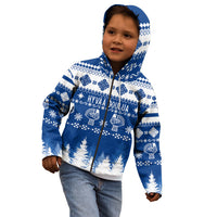 Finland Christmas Hannunvaakuna Tattoo Kid Hoodie Hyvaa Joulua - Flag Color - Wonder Print Shop