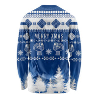 Finland Christmas Hannunvaakuna Tattoo Long Sleeve Shirt Hyvaa Joulua - Flag Color - Wonder Print Shop