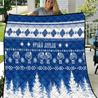 Finland Christmas Hannunvaakuna Tattoo Quilt Hyvaa Joulua - Flag Color - Wonder Print Shop