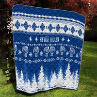Finland Christmas Hannunvaakuna Tattoo Quilt Hyvaa Joulua - Flag Color - Wonder Print Shop