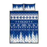 Finland Christmas Hannunvaakuna Tattoo Quilt Bed Set Hyvaa Joulua - Flag Color - Wonder Print Shop