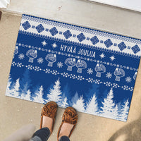 Finland Christmas Hannunvaakuna Tattoo Rubber Doormat Hyvaa Joulua - Flag Color - Wonder Print Shop