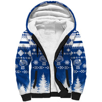 Finland Christmas Hannunvaakuna Tattoo Sherpa Hoodie Hyvaa Joulua - Flag Color - Wonder Print Shop