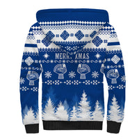 Finland Christmas Hannunvaakuna Tattoo Sherpa Hoodie Hyvaa Joulua - Flag Color - Wonder Print Shop
