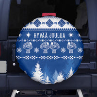 Finland Christmas Hannunvaakuna Tattoo Spare Tire Cover Hyvaa Joulua - Flag Color - Wonder Print Shop