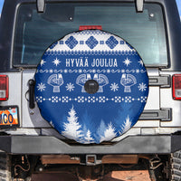 Finland Christmas Hannunvaakuna Tattoo Spare Tire Cover Hyvaa Joulua - Flag Color - Wonder Print Shop