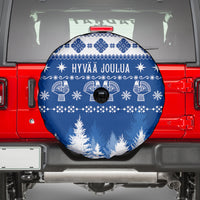 Finland Christmas Hannunvaakuna Tattoo Spare Tire Cover Hyvaa Joulua - Flag Color - Wonder Print Shop