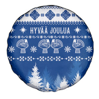 Finland Christmas Hannunvaakuna Tattoo Spare Tire Cover Hyvaa Joulua - Flag Color - Wonder Print Shop