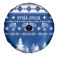 Finland Christmas Hannunvaakuna Tattoo Spare Tire Cover Hyvaa Joulua - Flag Color - Wonder Print Shop