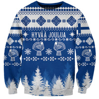 Finland Christmas Hannunvaakuna Tattoo Sweatshirt Hyvaa Joulua - Flag Color - Wonder Print Shop