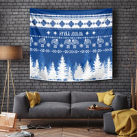 Finland Christmas Hannunvaakuna Tattoo Tapestry Hyvaa Joulua - Flag Color - Wonder Print Shop