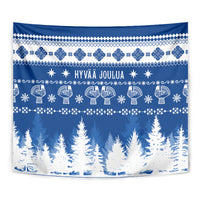 Finland Christmas Hannunvaakuna Tattoo Tapestry Hyvaa Joulua - Flag Color - Wonder Print Shop
