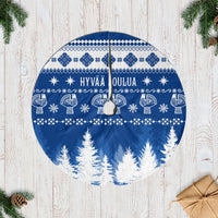 Finland Christmas Hannunvaakuna Tattoo Tree Skirt Hyvaa Joulua - Flag Color - Wonder Print Shop