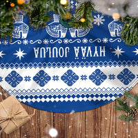Finland Christmas Hannunvaakuna Tattoo Tree Skirt Hyvaa Joulua - Flag Color - Wonder Print Shop