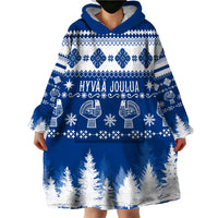 Finland Christmas Hannunvaakuna Tattoo Wearable Blanket Hoodie Hyvaa Joulua - Flag Color - Wonder Print Shop