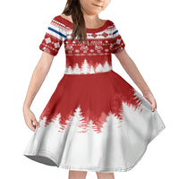 Finland Christmas Hannunvaakuna Tattoo Family Matching Off Shoulder Short Dress and Hawaiian Shirt Hyvaa Joulua - Red LT7 - Wonder Print Shop