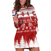 Finland Christmas Hannunvaakuna Tattoo Hoodie Dress Hyvaa Joulua - Red - Wonder Print Shop