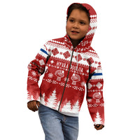 Finland Christmas Hannunvaakuna Tattoo Kid Hoodie Hyvaa Joulua - Red - Wonder Print Shop