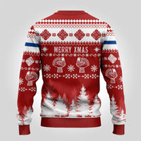 Finland Christmas Hannunvaakuna Tattoo Ugly Christmas Sweater Hyvaa Joulua - Red - Wonder Print Shop