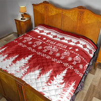 Finland Christmas Hannunvaakuna Tattoo Quilt Hyvaa Joulua - Red - Wonder Print Shop
