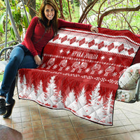 Finland Christmas Hannunvaakuna Tattoo Quilt Hyvaa Joulua - Red - Wonder Print Shop