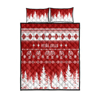 Finland Christmas Hannunvaakuna Tattoo Quilt Bed Set Hyvaa Joulua - Red - Wonder Print Shop
