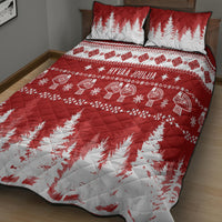 Finland Christmas Hannunvaakuna Tattoo Quilt Bed Set Hyvaa Joulua - Red - Wonder Print Shop
