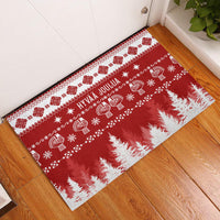 Finland Christmas Hannunvaakuna Tattoo Rubber Doormat Hyvaa Joulua - Red - Wonder Print Shop