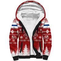 Finland Christmas Hannunvaakuna Tattoo Sherpa Hoodie Hyvaa Joulua - Red - Wonder Print Shop
