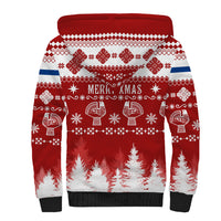 Finland Christmas Hannunvaakuna Tattoo Sherpa Hoodie Hyvaa Joulua - Red - Wonder Print Shop