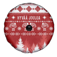 Finland Christmas Hannunvaakuna Tattoo Spare Tire Cover Hyvaa Joulua - Red - Wonder Print Shop