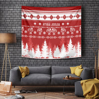 Finland Christmas Hannunvaakuna Tattoo Tapestry Hyvaa Joulua - Red - Wonder Print Shop