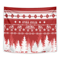 Finland Christmas Hannunvaakuna Tattoo Tapestry Hyvaa Joulua - Red - Wonder Print Shop