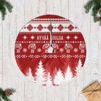 Finland Christmas Hannunvaakuna Tattoo Tree Skirt Hyvaa Joulua - Red - Wonder Print Shop