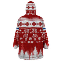 Finland Christmas Hannunvaakuna Tattoo Wearable Blanket Hoodie Hyvaa Joulua - Red - Wonder Print Shop