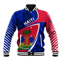 Personalised Haiti Independence Anniversary Baseball Jacket Mix Hibiscus - Flag Color LT7 - Wonder Print Shop