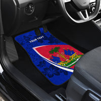 Personalised Haiti Independence Anniversary Car Mats Mix Hibiscus - Flag Color LT7 - Wonder Print Shop