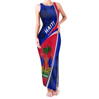 Personalised Haiti Independence Anniversary Family Matching Tank Maxi Dress and Hawaiian Shirt Mix Hibiscus - Flag Color - Wonder Print Shop