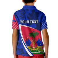 Personalised Haiti Independence Anniversary Kid Polo Shirt Mix Hibiscus - Flag Color - Wonder Print Shop