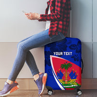 Personalised Haiti Independence Anniversary Luggage Cover Mix Hibiscus - Flag Color - Wonder Print Shop