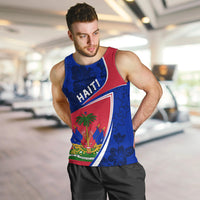 Personalised Haiti Independence Anniversary Men Tank Top Mix Hibiscus - Flag Color - Wonder Print Shop