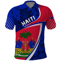 Personalised Haiti Independence Anniversary Polo Shirt Mix Hibiscus - Flag Color - Wonder Print Shop