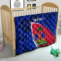 Personalised Haiti Independence Anniversary Quilt Mix Hibiscus - Flag Color - Wonder Print Shop