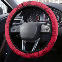 Personalised Haiti Independence Anniversary Steering Wheel Cover Mix Hibiscus - Flag Color - Wonder Print Shop