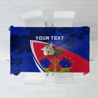 Personalised Haiti Independence Anniversary Tablecloth Mix Hibiscus - Flag Color - Wonder Print Shop