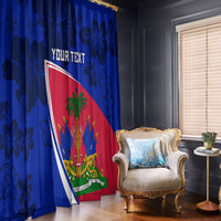Personalised Haiti Independence Anniversary Window Curtain Mix Hibiscus - Flag Color - Wonder Print Shop