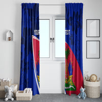 Personalised Haiti Independence Anniversary Window Curtain Mix Hibiscus - Flag Color - Wonder Print Shop