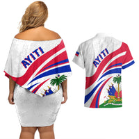 Haiti Independence Anniversary Couples Matching Off Shoulder Short Dress and Hawaiian Shirt Ayiti Basic Style LT7 - Wonder Print Shop