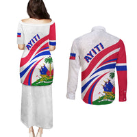 Haiti Independence Anniversary Couples Matching Puletasi and Long Sleeve Button Shirt Ayiti Basic Style LT7 - Wonder Print Shop